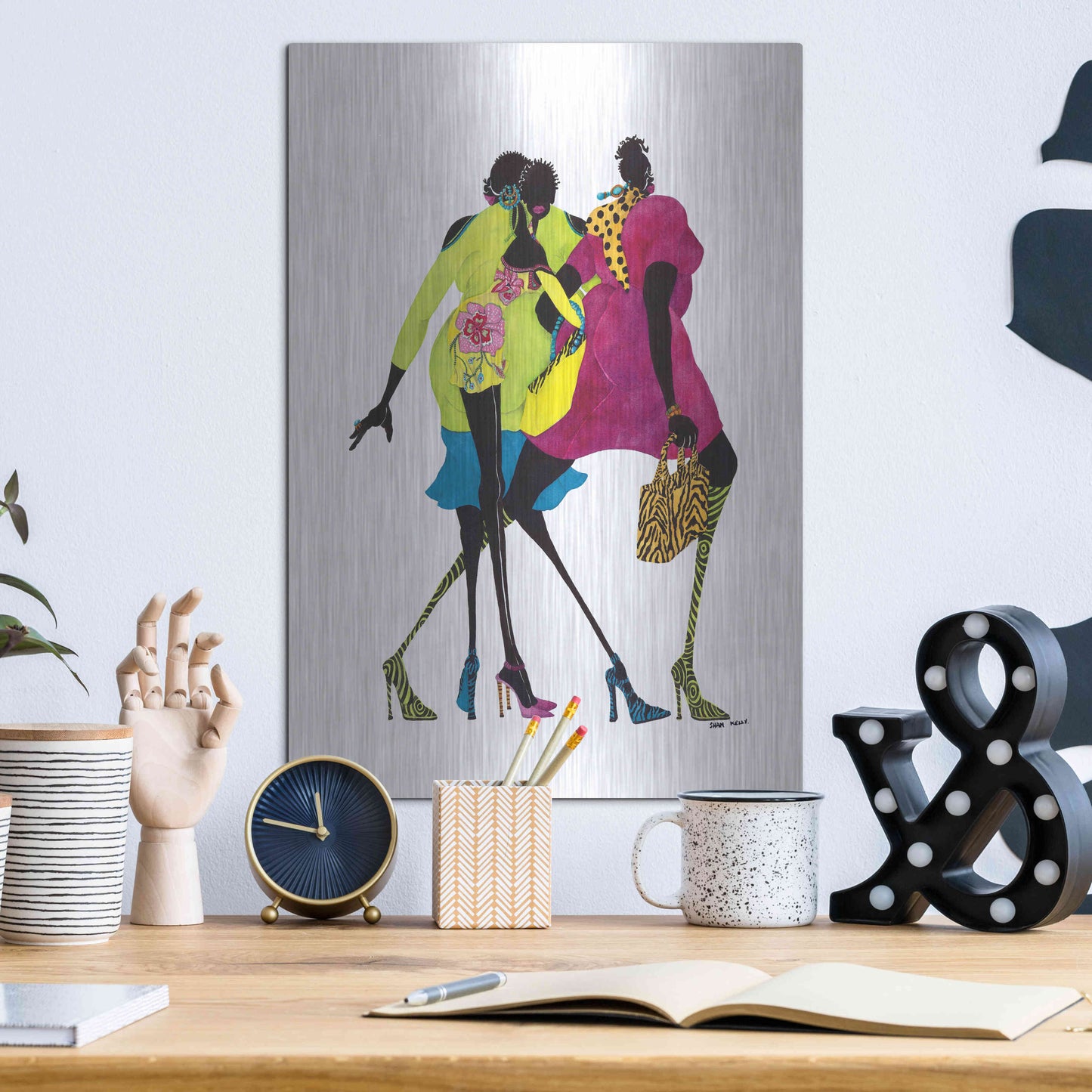 Luxe Metal Art 'Shop ’til You Drop' by Shan Kelly, Metal Wall Art,12x16