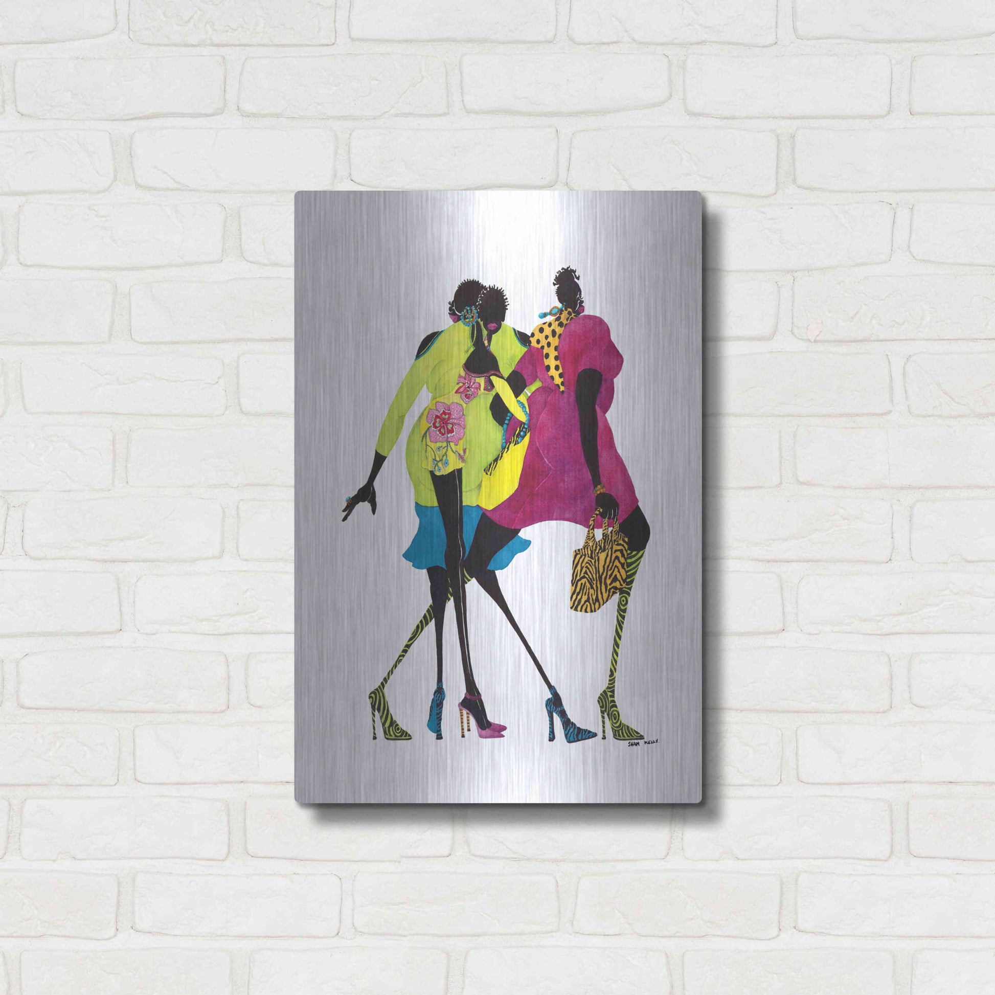 Luxe Metal Art 'Shop ’til You Drop' by Shan Kelly, Metal Wall Art,16x24