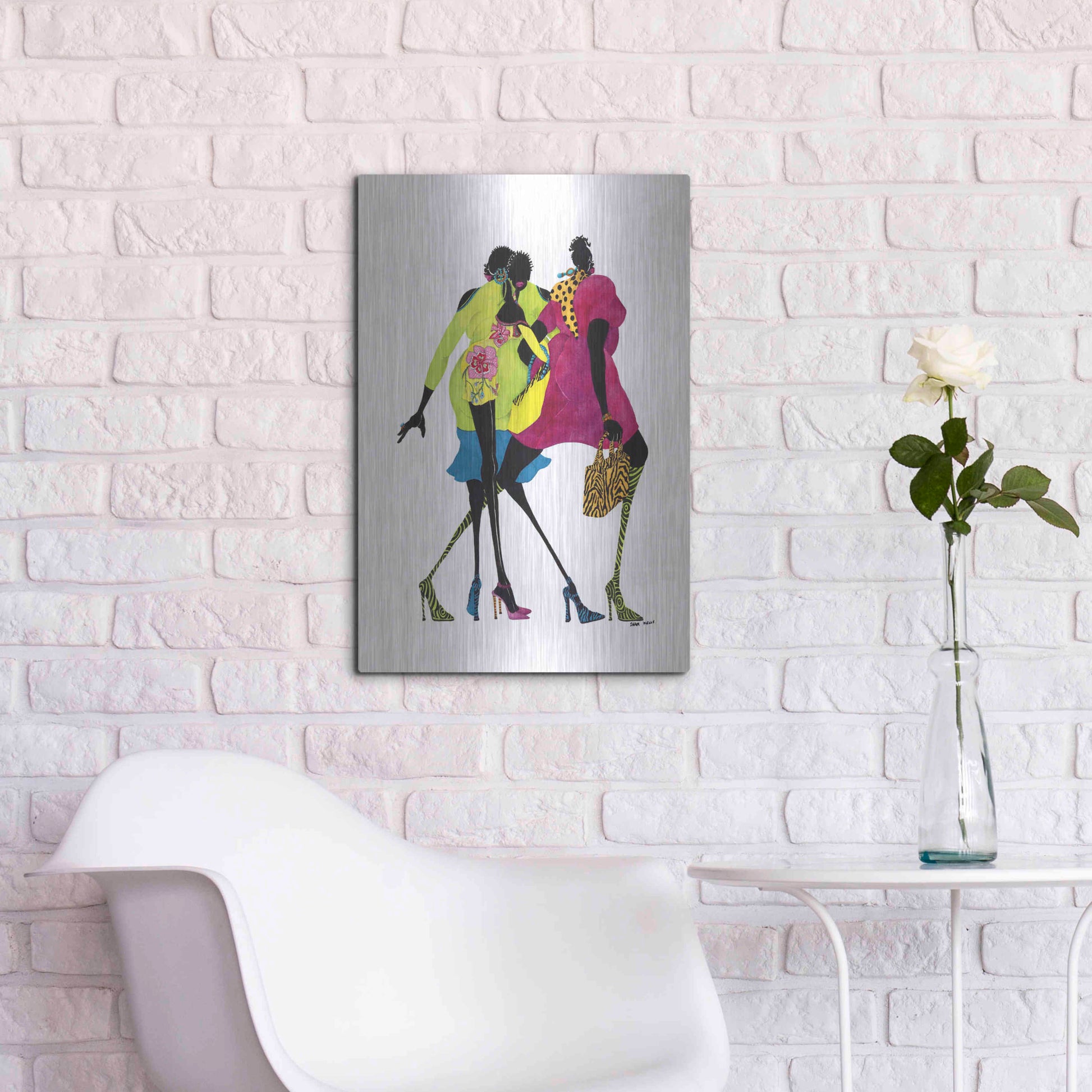 Luxe Metal Art 'Shop ’til You Drop' by Shan Kelly, Metal Wall Art,16x24