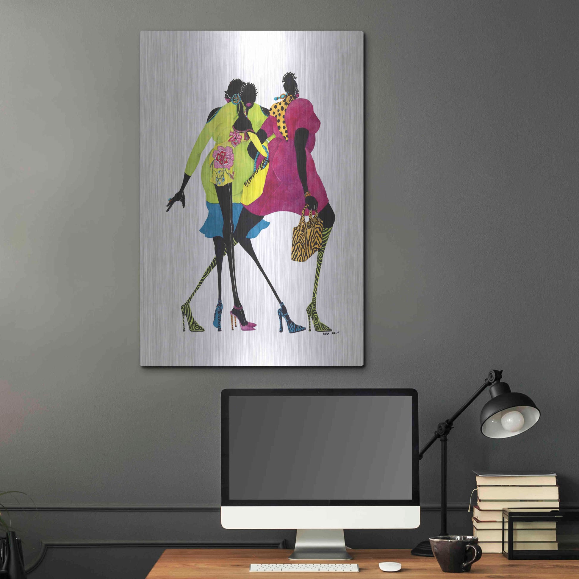 Luxe Metal Art 'Shop ’til You Drop' by Shan Kelly, Metal Wall Art,24x36