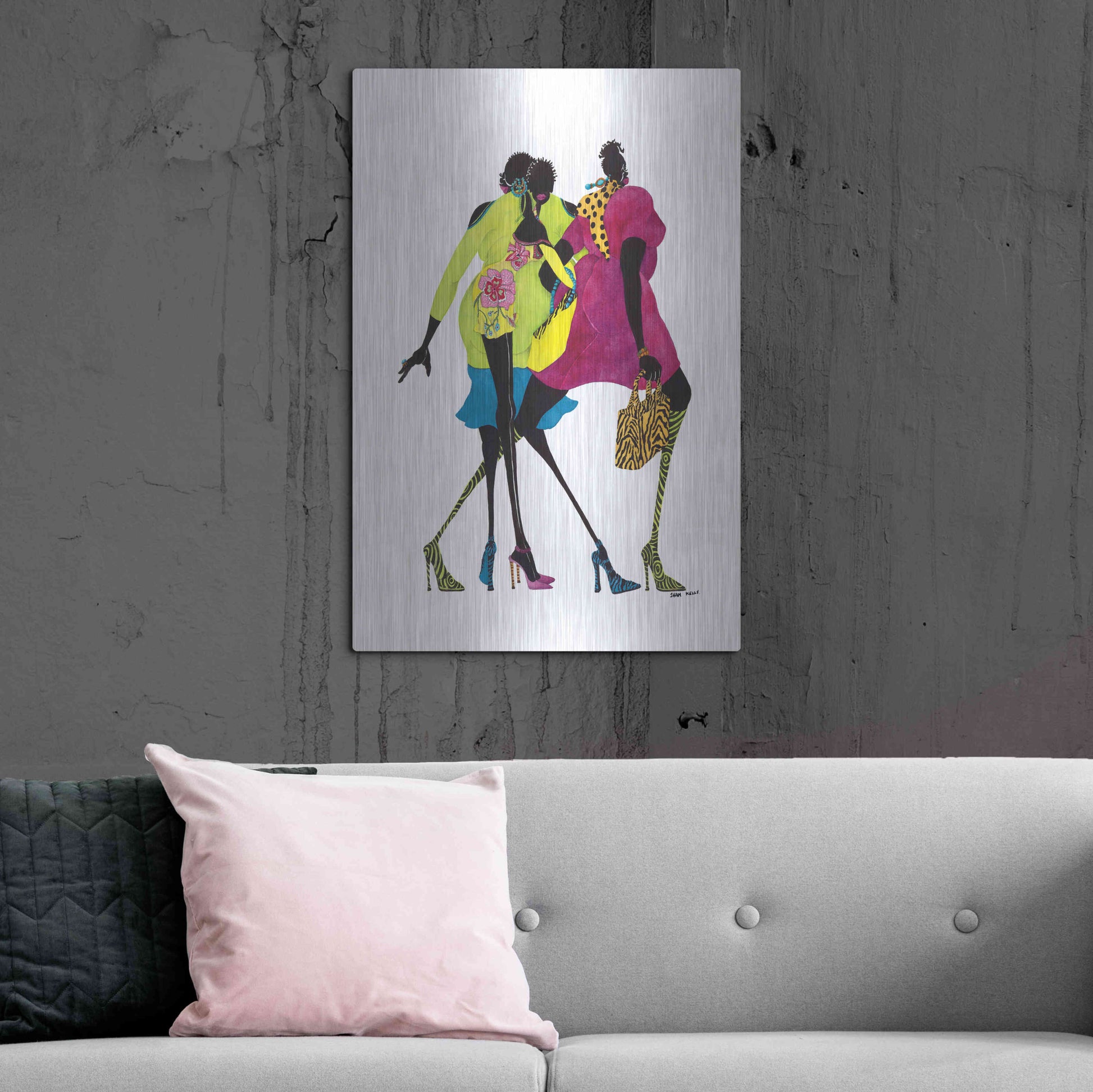 Luxe Metal Art 'Shop ’til You Drop' by Shan Kelly, Metal Wall Art,24x36