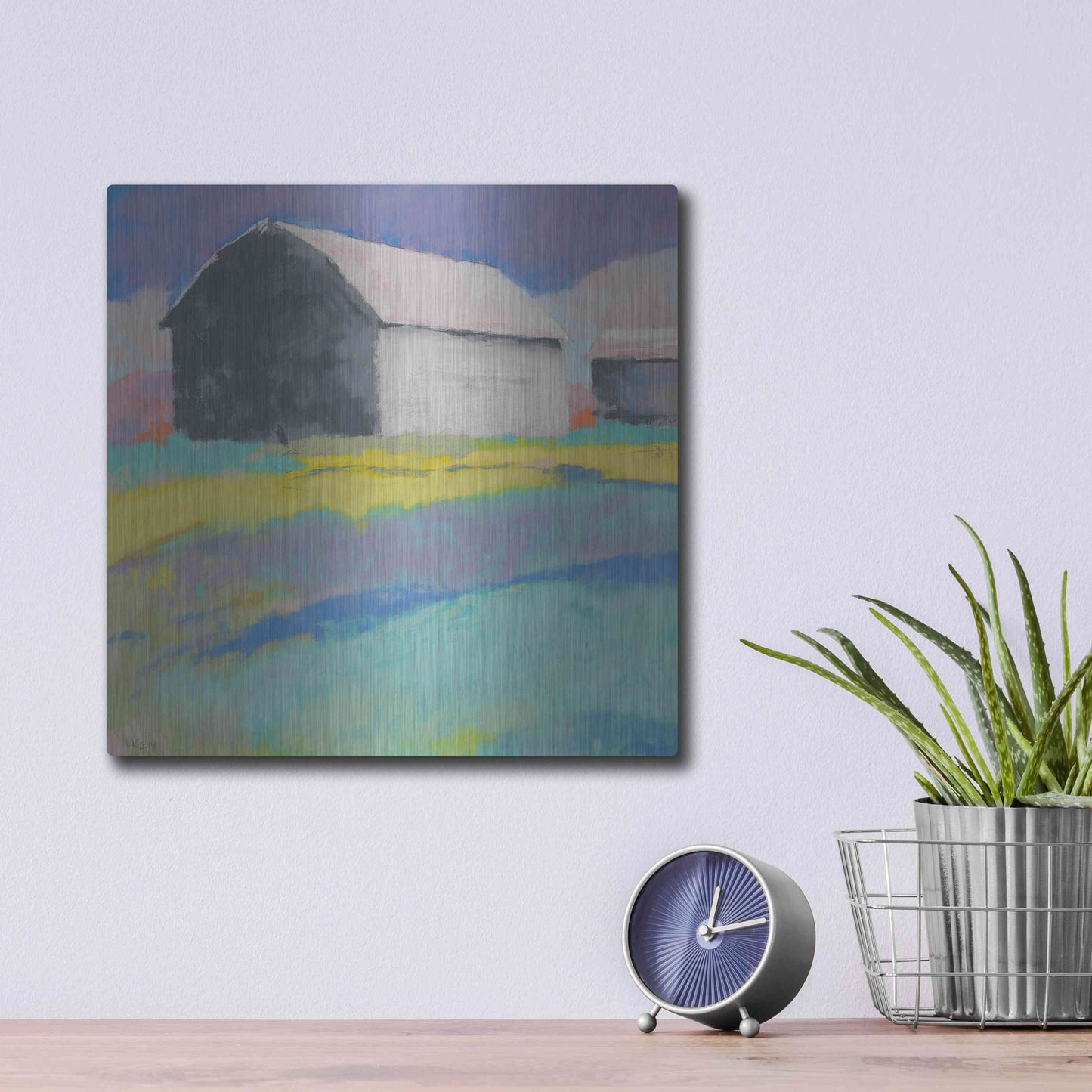 Luxe Metal Art 'Summer Day' by Mike Kelly, Metal Wall Art,12x12