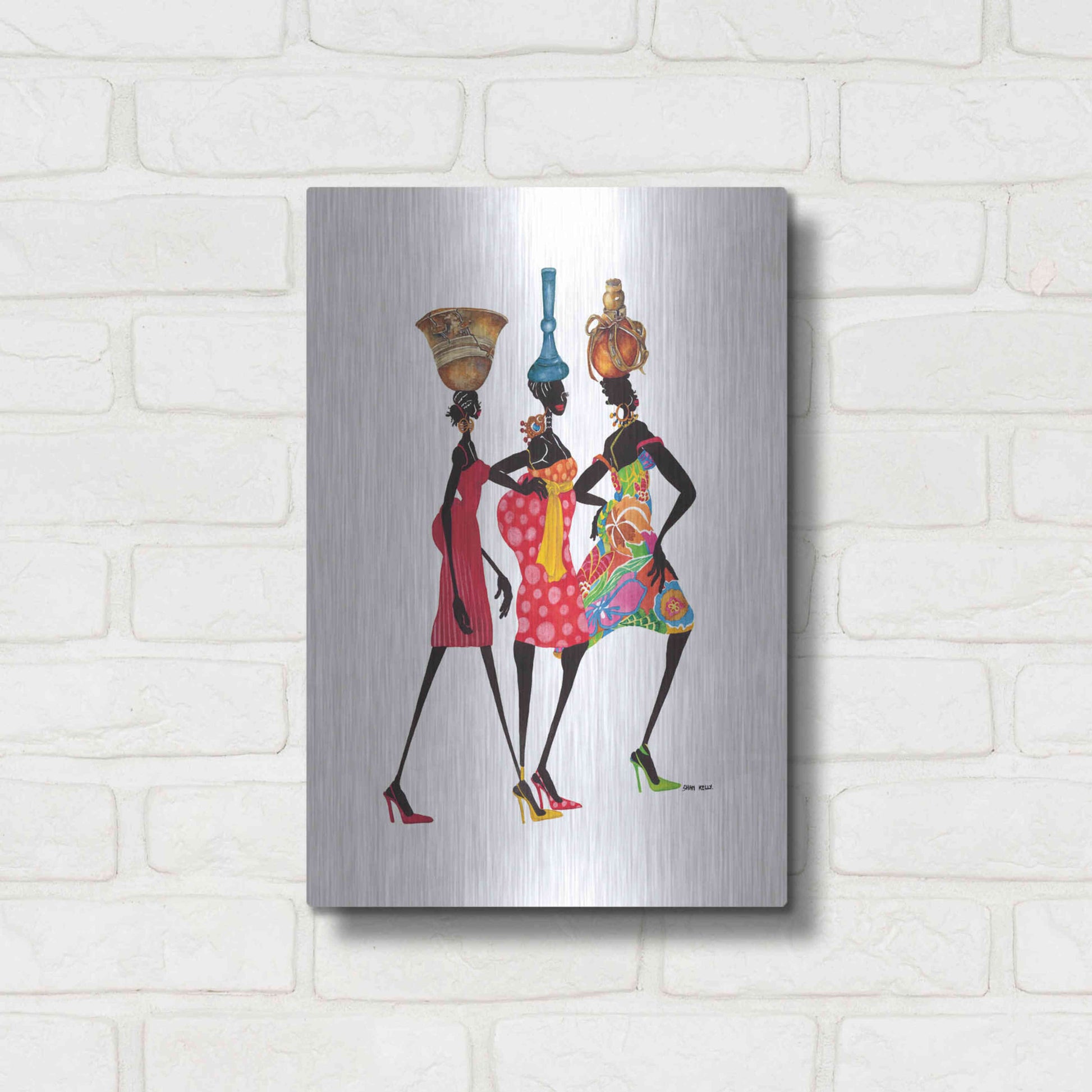 Luxe Metal Art 'To Market' by Shan Kelly, Metal Wall Art,12x16