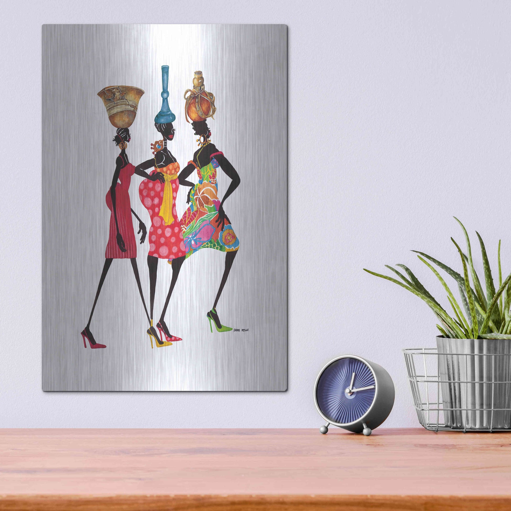 Luxe Metal Art 'To Market' by Shan Kelly, Metal Wall Art,12x16