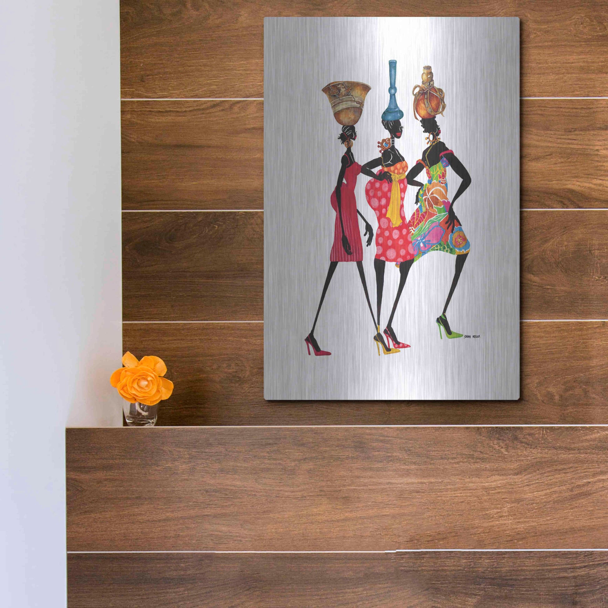 Luxe Metal Art 'To Market' by Shan Kelly, Metal Wall Art,12x16