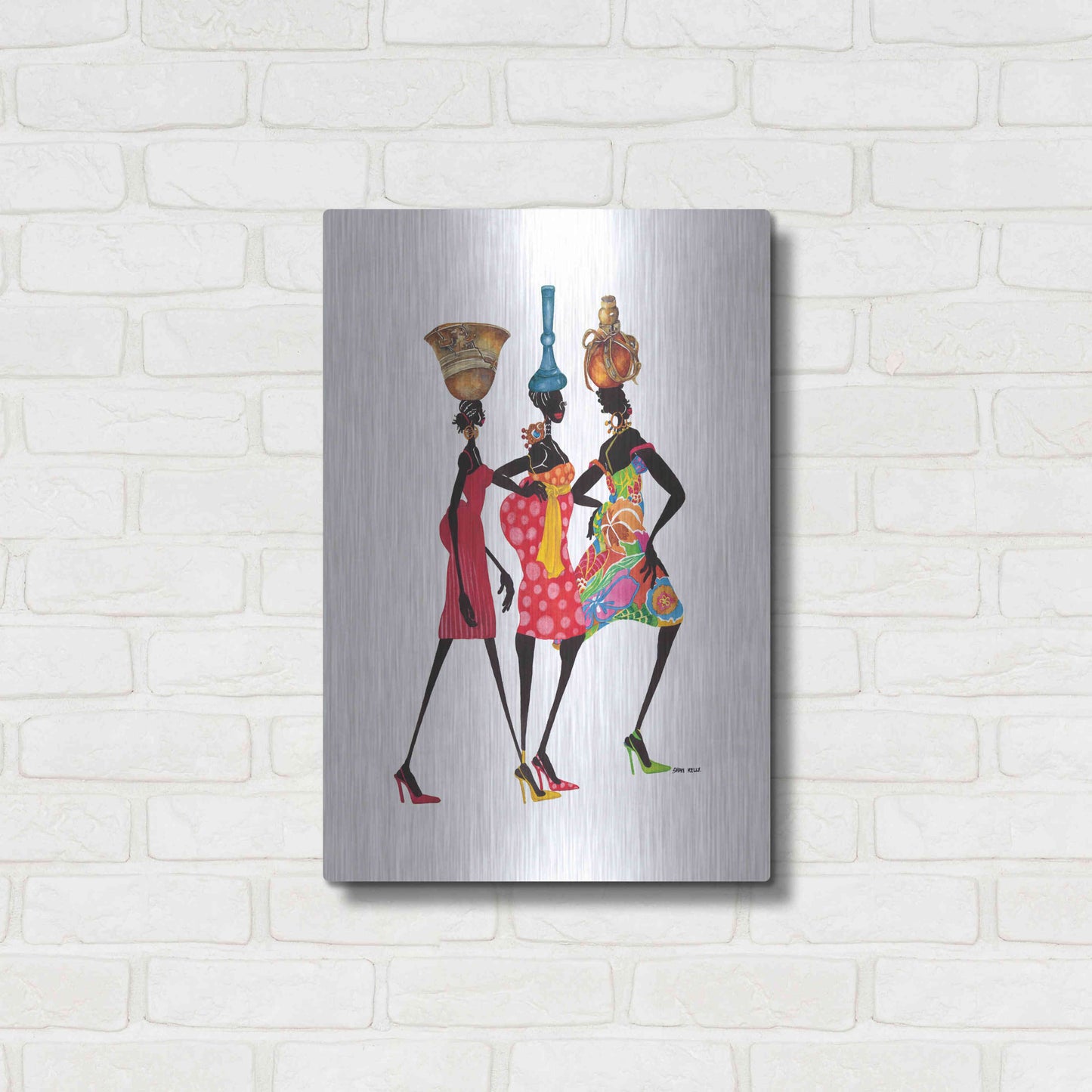 Luxe Metal Art 'To Market' by Shan Kelly, Metal Wall Art,16x24