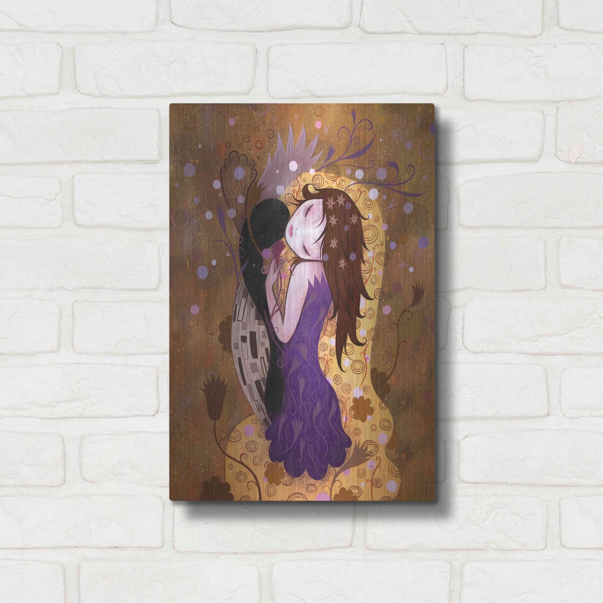 Luxe Metal Art 'After the Kiss' by Jeremiah Ketner, Metal Wall Art,12x16