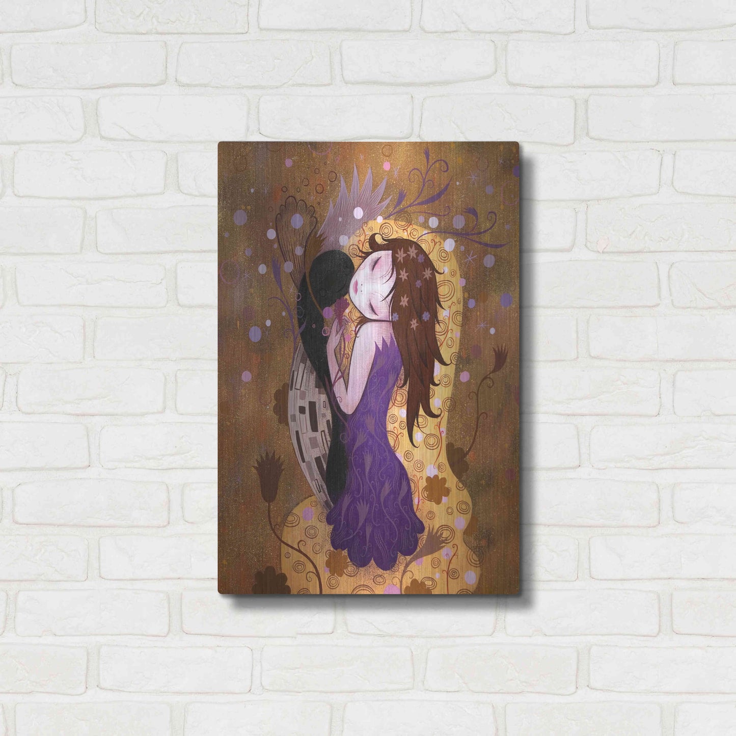 Luxe Metal Art 'After the Kiss' by Jeremiah Ketner, Metal Wall Art,16x24