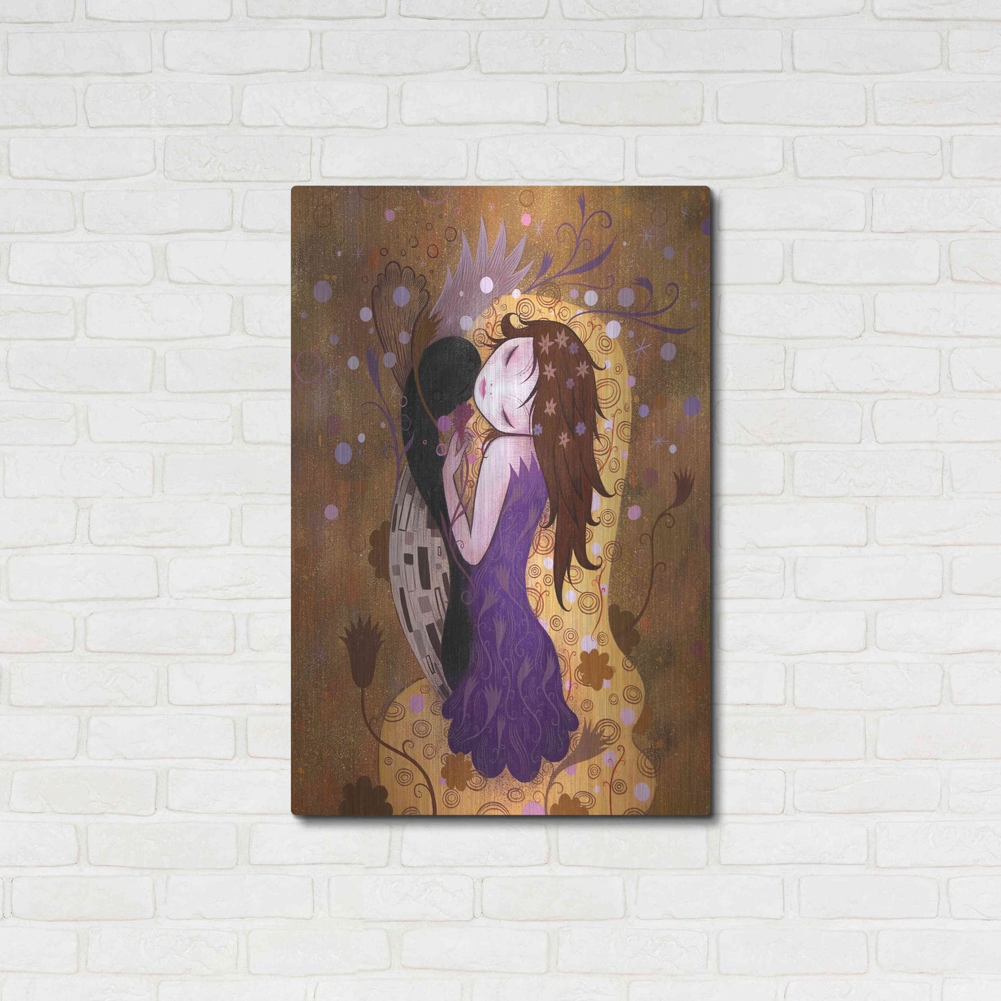 Luxe Metal Art 'After the Kiss' by Jeremiah Ketner, Metal Wall Art,24x36