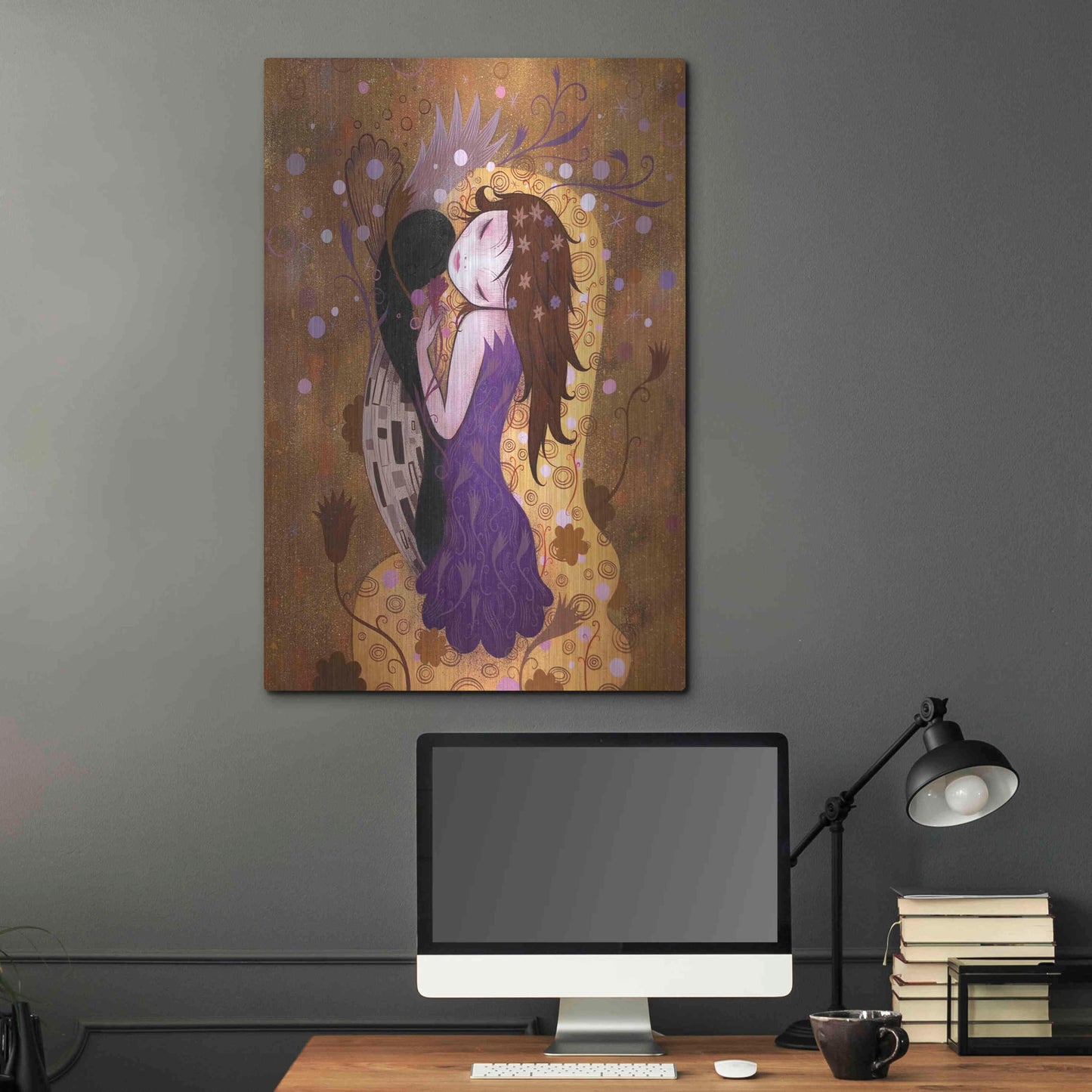 Luxe Metal Art 'After the Kiss' by Jeremiah Ketner, Metal Wall Art,24x36