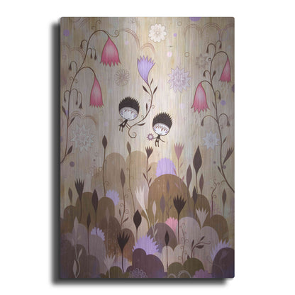 Luxe Metal Art 'Garden of Sleeping Flowers I' by Jeremiah Ketner, Metal Wall Art