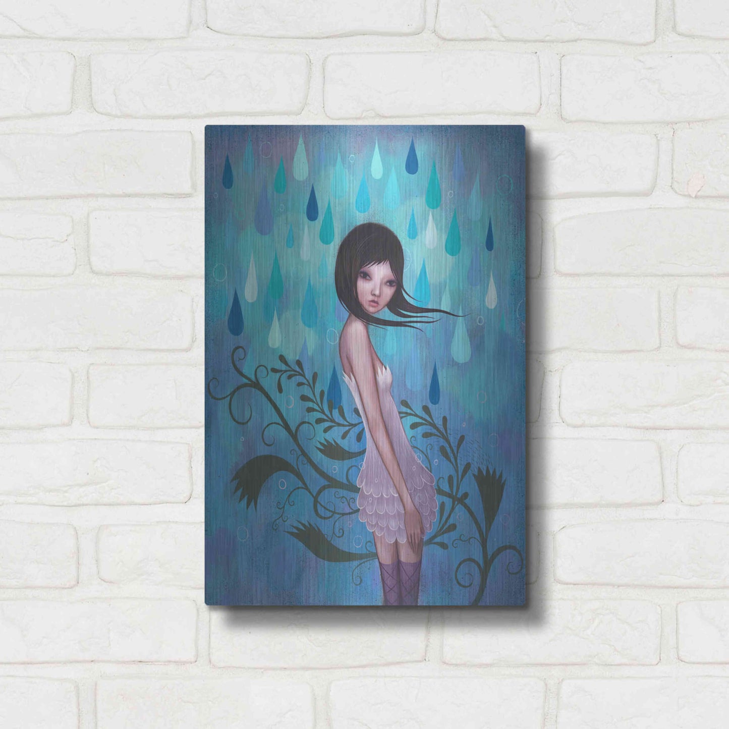 Luxe Metal Art 'Morning Showers' by Jeremiah Ketner, Metal Wall Art,12x16