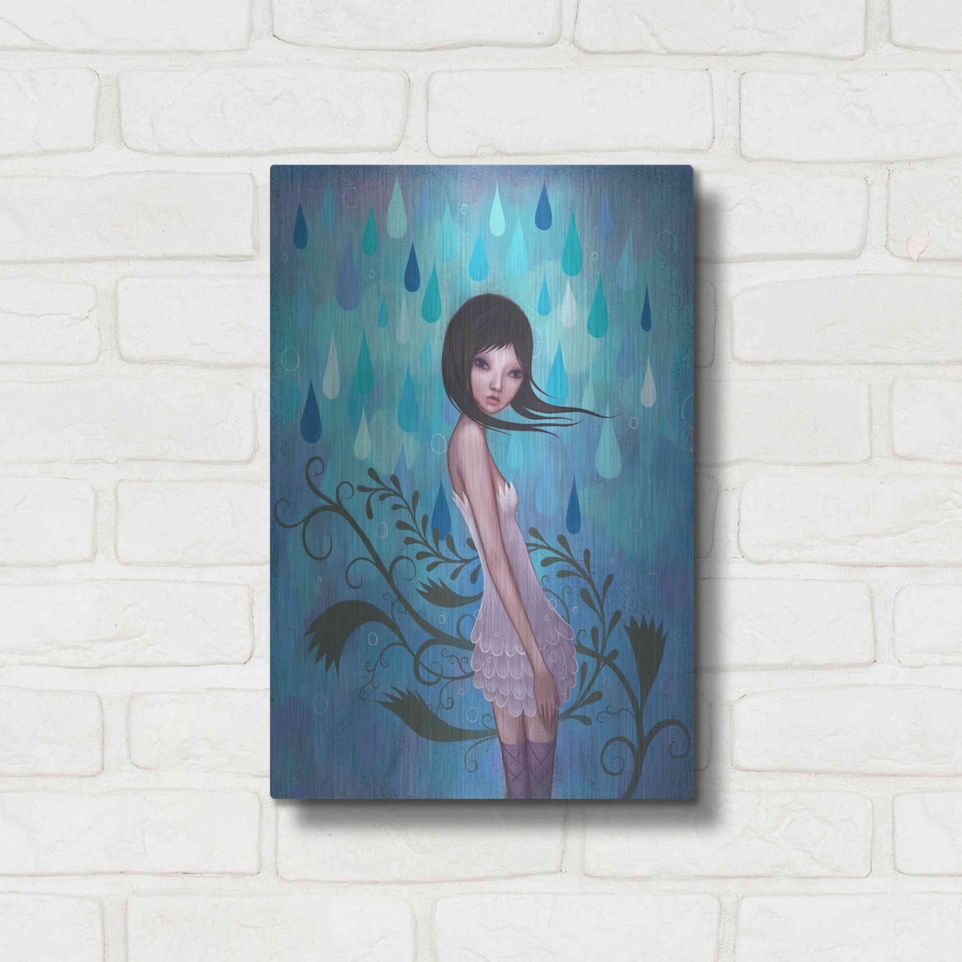 Luxe Metal Art 'Morning Showers' by Jeremiah Ketner, Metal Wall Art,12x16