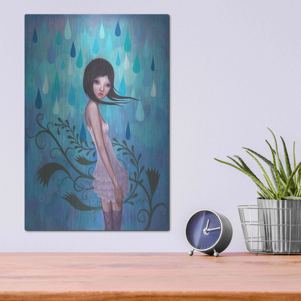 Luxe Metal Art 'Morning Showers' by Jeremiah Ketner, Metal Wall Art,12x16