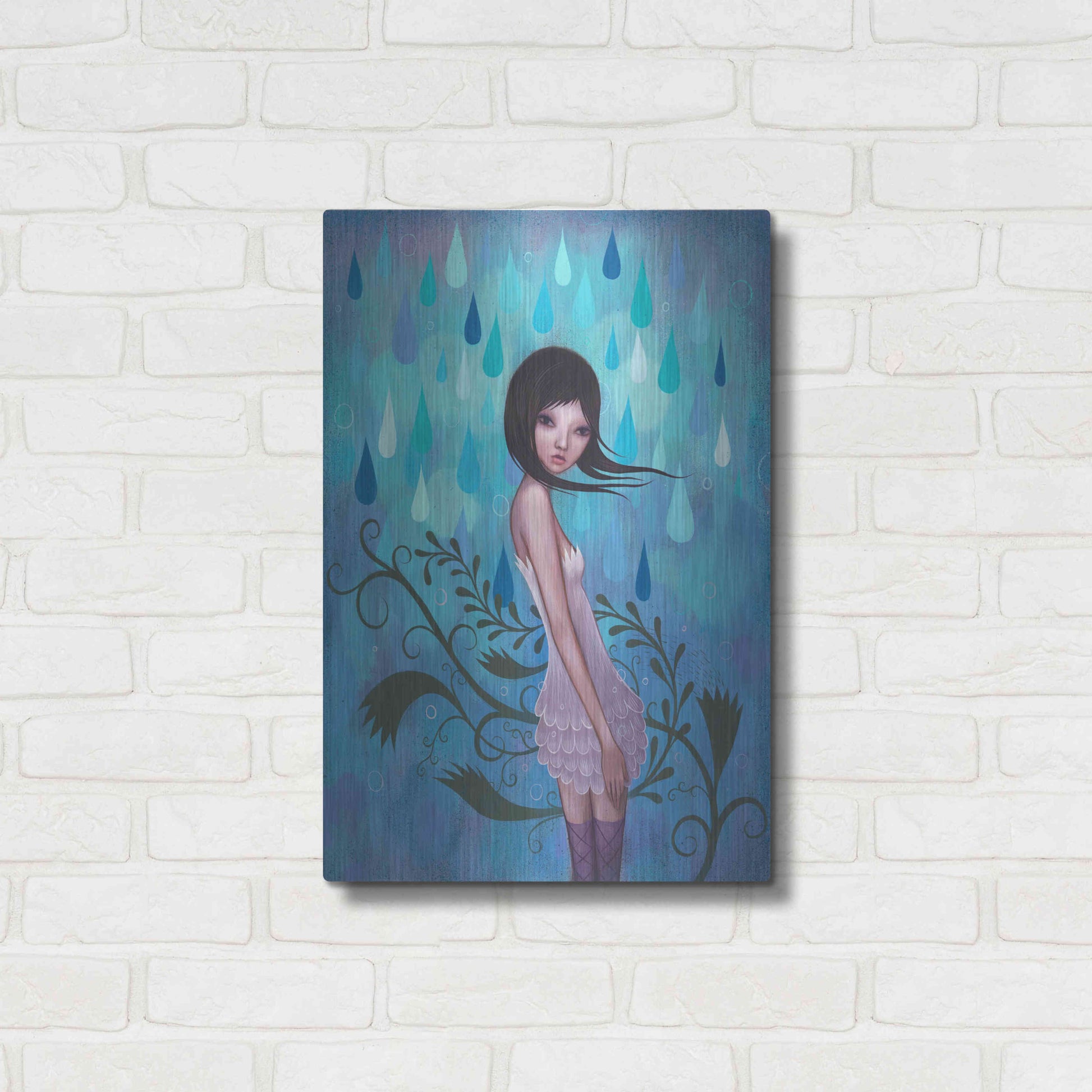 Luxe Metal Art 'Morning Showers' by Jeremiah Ketner, Metal Wall Art,16x24