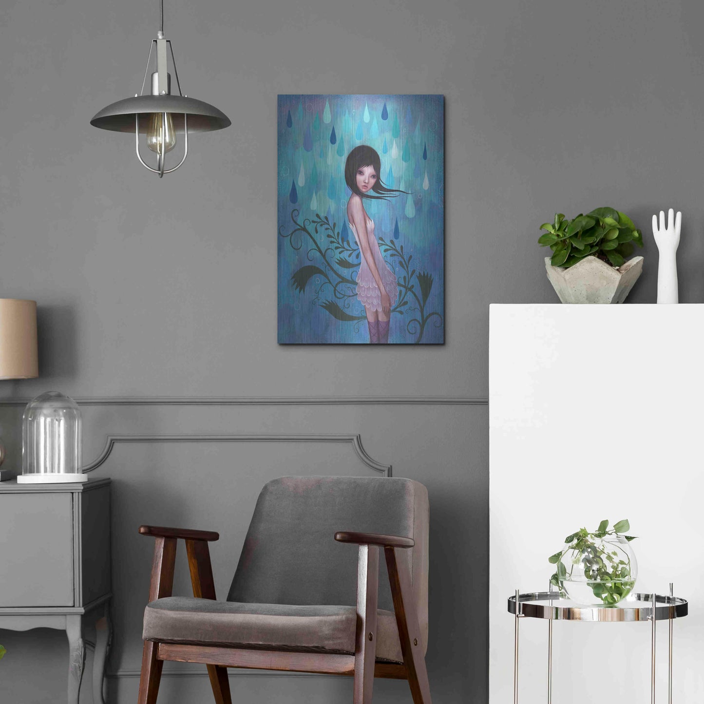 Luxe Metal Art 'Morning Showers' by Jeremiah Ketner, Metal Wall Art,16x24