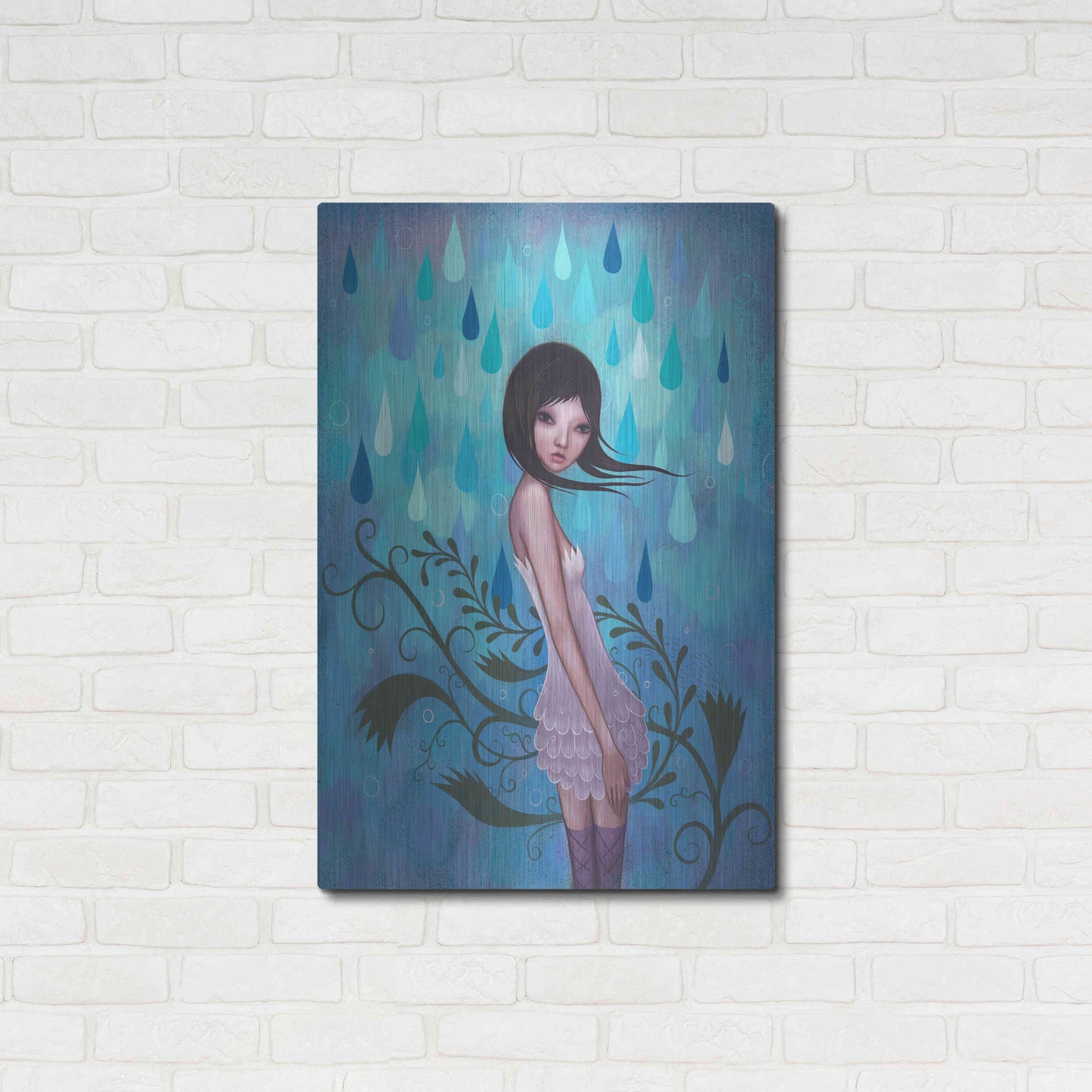 Luxe Metal Art 'Morning Showers' by Jeremiah Ketner, Metal Wall Art,24x36