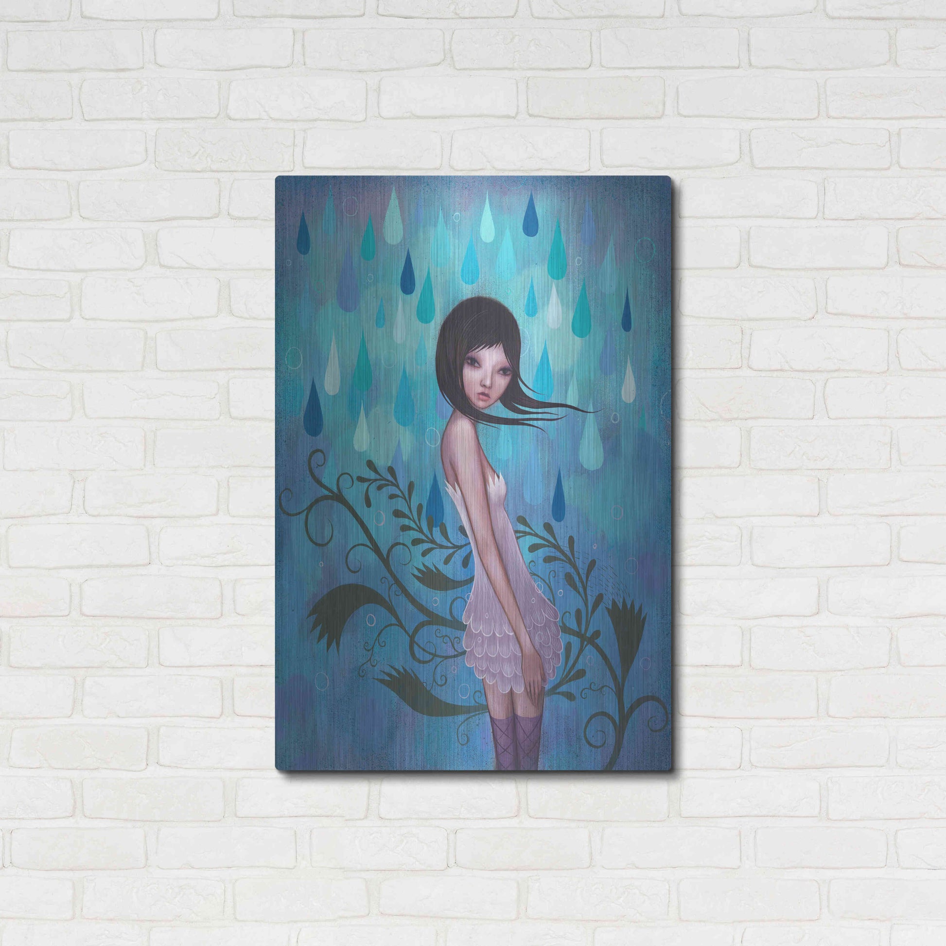 Luxe Metal Art 'Morning Showers' by Jeremiah Ketner, Metal Wall Art,24x36