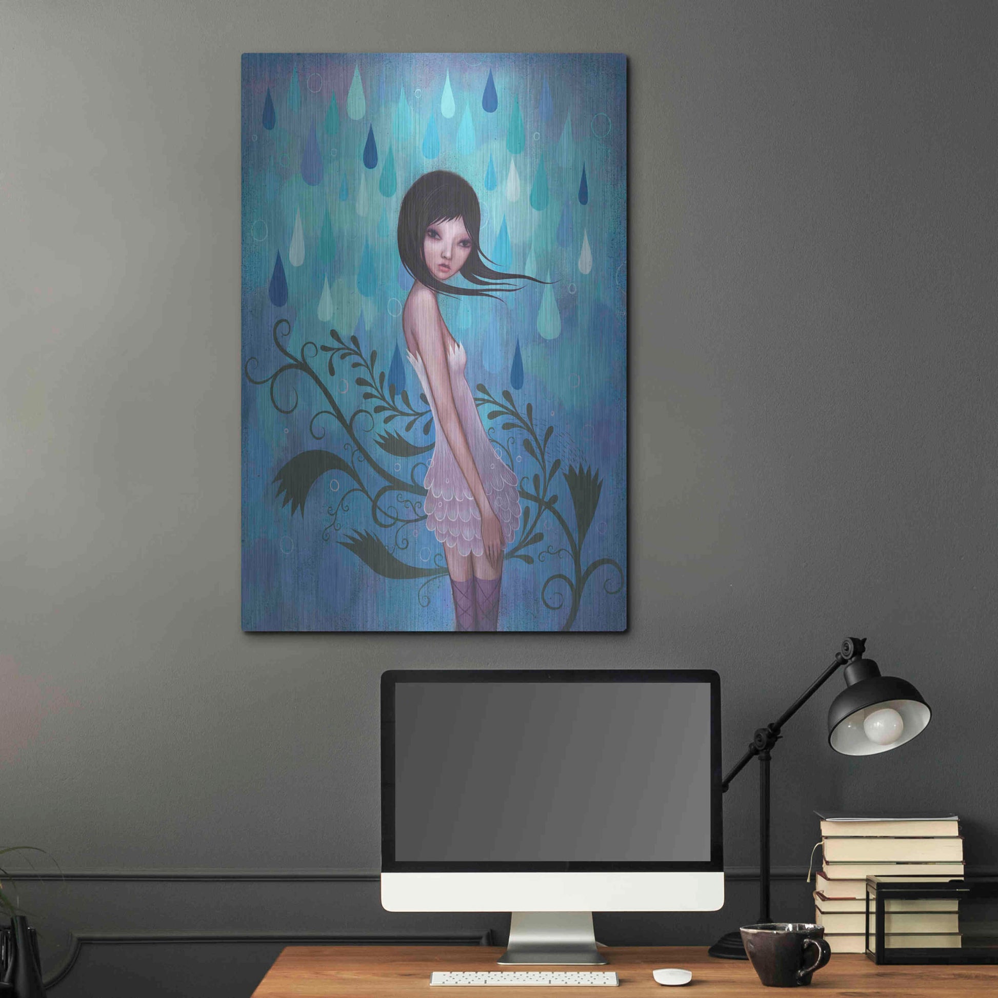 Luxe Metal Art 'Morning Showers' by Jeremiah Ketner, Metal Wall Art,24x36