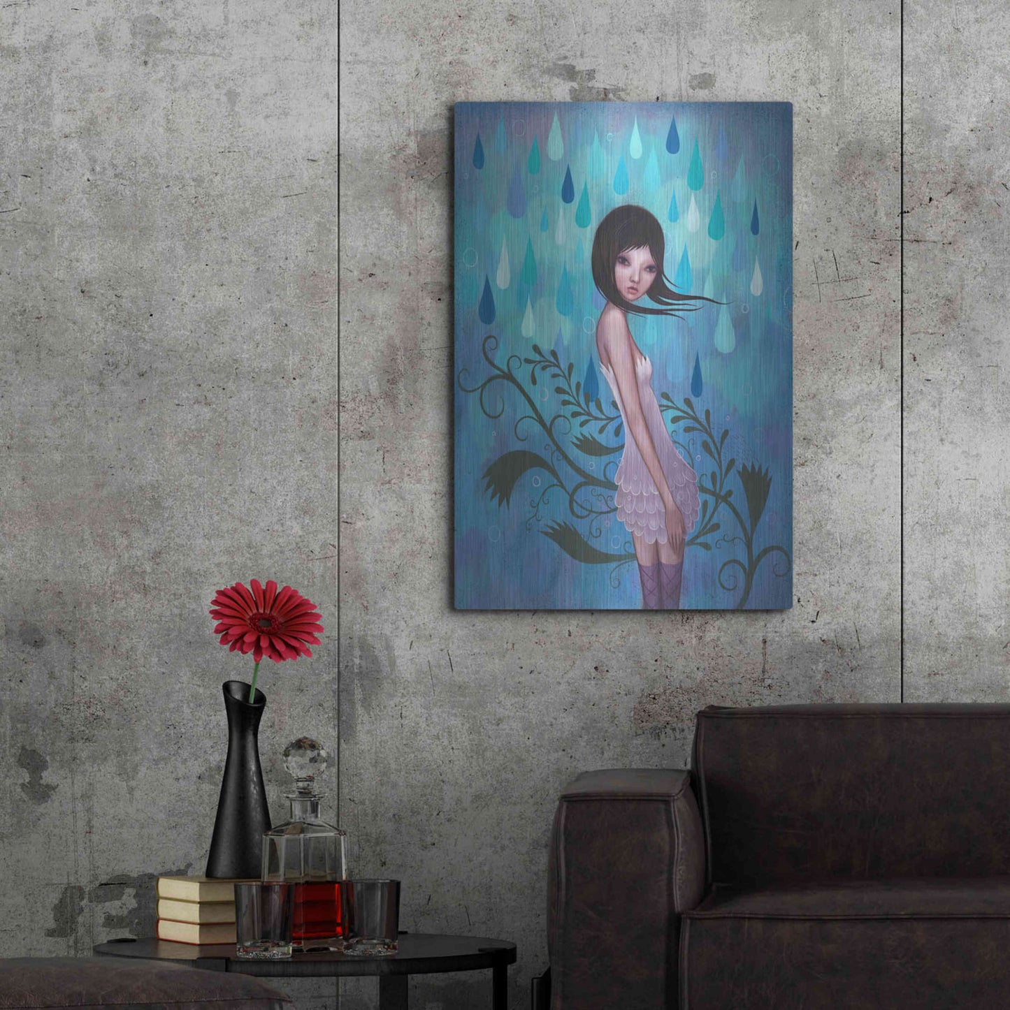 Luxe Metal Art 'Morning Showers' by Jeremiah Ketner, Metal Wall Art,24x36