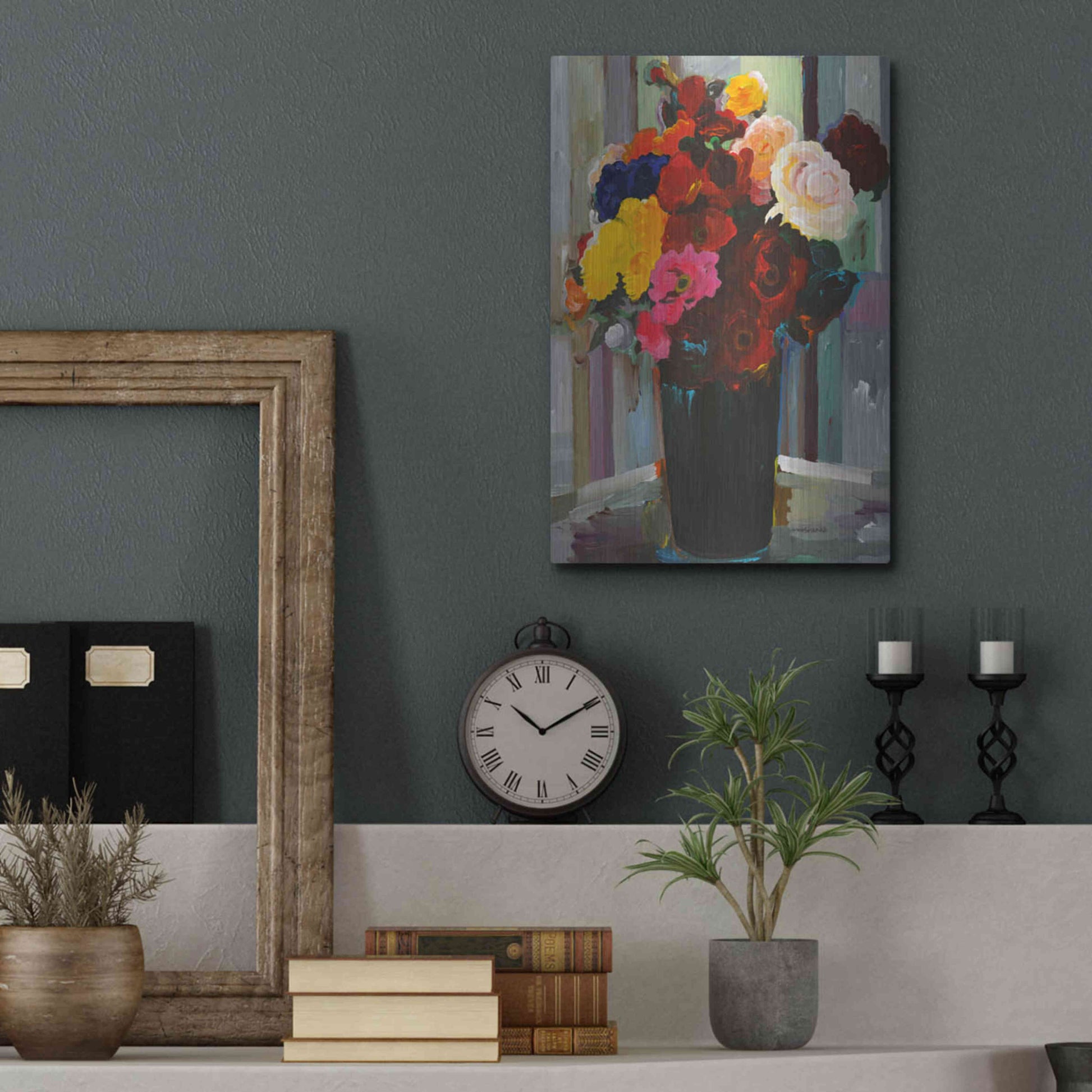 Luxe Metal Art 'Bold Bouquet' by Hooshang Khorasani, Metal Wall Art,12x16