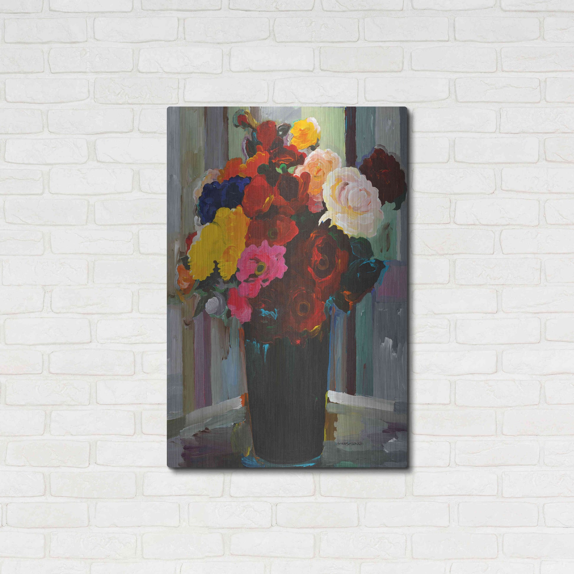 Luxe Metal Art 'Bold Bouquet' by Hooshang Khorasani, Metal Wall Art,24x36