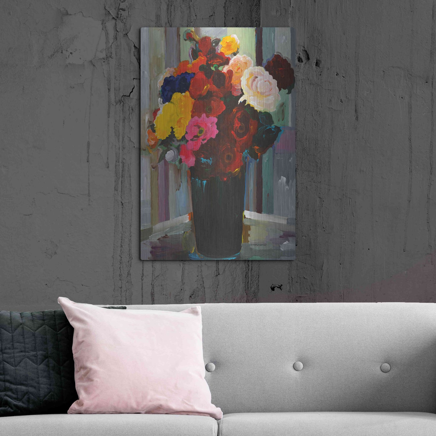 Luxe Metal Art 'Bold Bouquet' by Hooshang Khorasani, Metal Wall Art,24x36