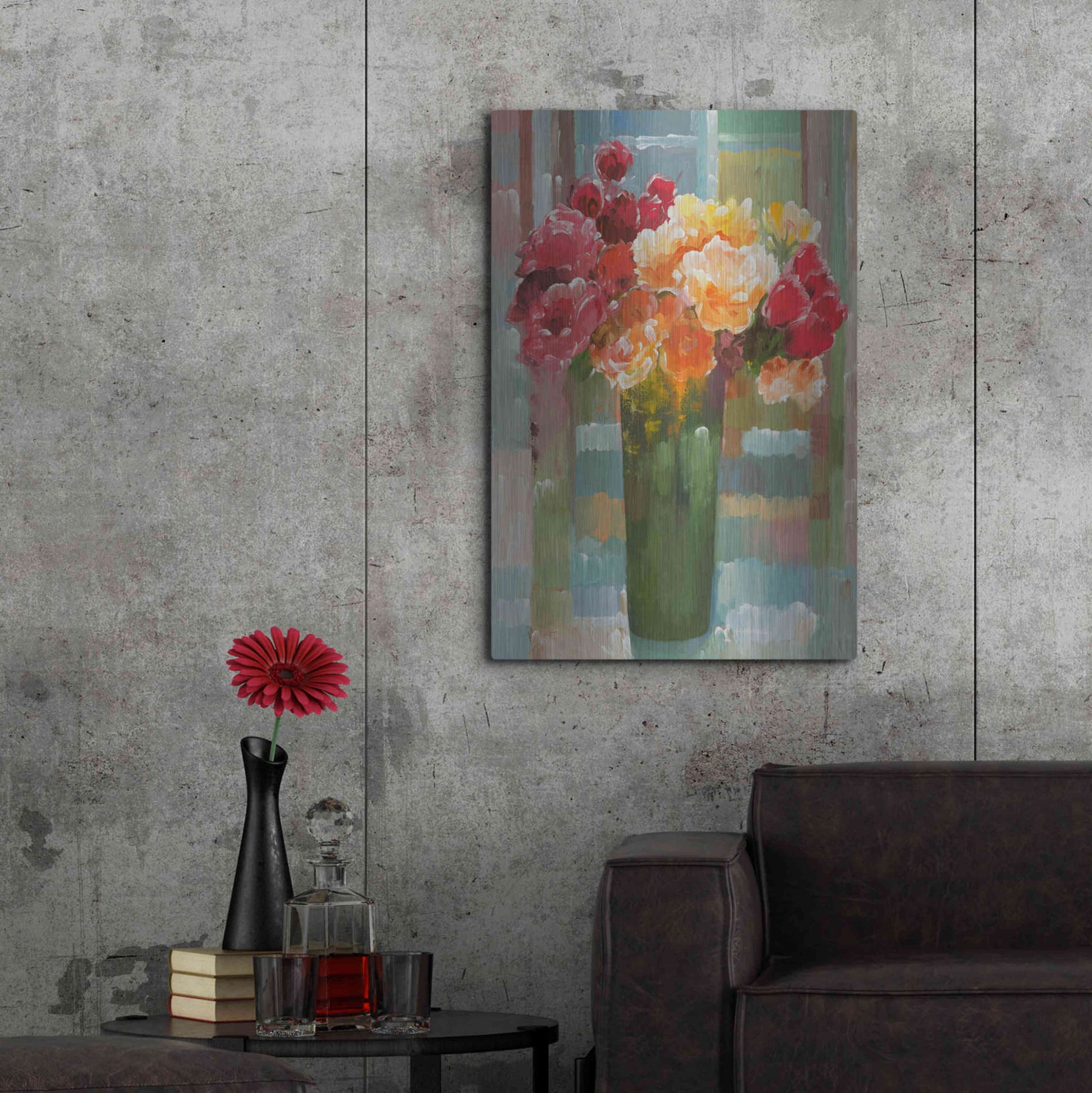 Luxe Metal Art 'Happily a-Bloom' by Hooshang Khorasani, Metal Wall Art,24x36