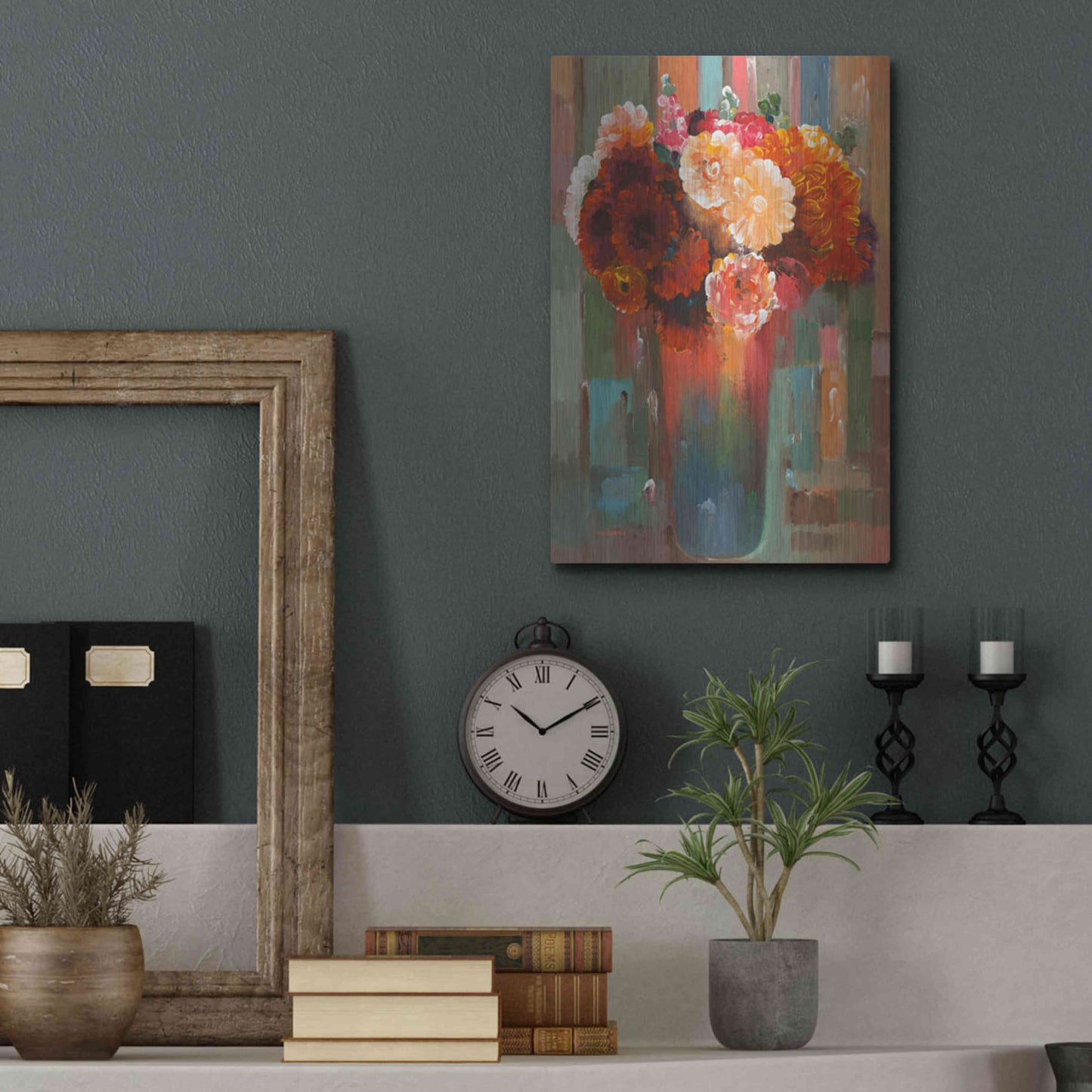 Luxe Metal Art 'Sunset Bouquet' by Hooshang Khorasani, Metal Wall Art,12x16