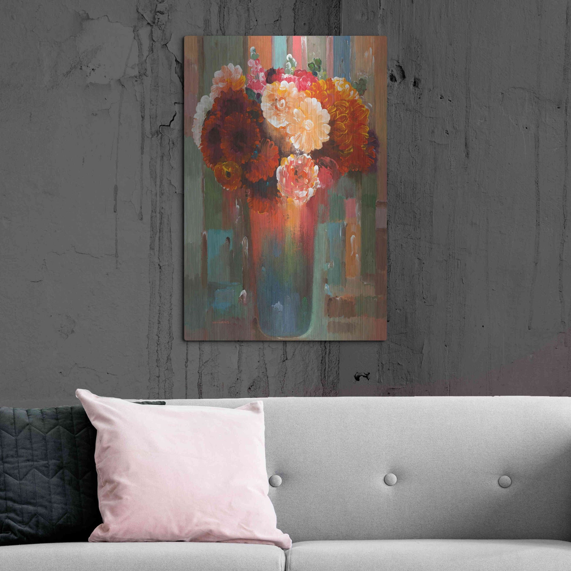 Luxe Metal Art 'Sunset Bouquet' by Hooshang Khorasani, Metal Wall Art,24x36