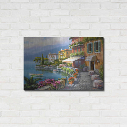 Luxe Metal Art 'Seaside Bistro Café' by Sung Kim, Metal Wall Art,36x24