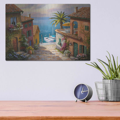 Luxe Metal Art 'The Villa’s Private Dock' by Sung Kim, Metal Wall Art,16x12