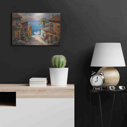 Luxe Metal Art 'The Villa’s Private Dock' by Sung Kim, Metal Wall Art,24x16