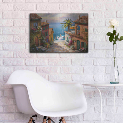 Luxe Metal Art 'The Villa’s Private Dock' by Sung Kim, Metal Wall Art,24x16