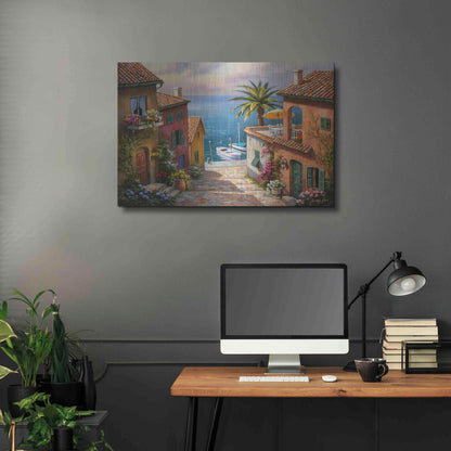 Luxe Metal Art 'The Villa’s Private Dock' by Sung Kim, Metal Wall Art,36x24