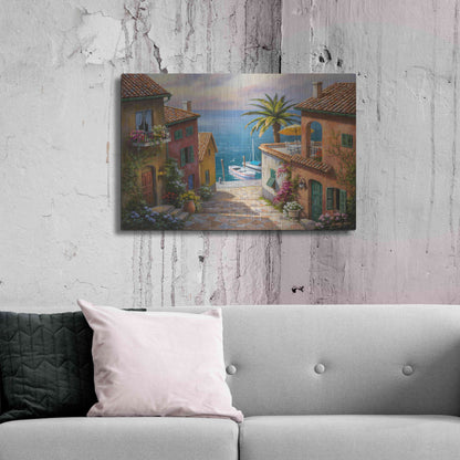 Luxe Metal Art 'The Villa’s Private Dock' by Sung Kim, Metal Wall Art,36x24