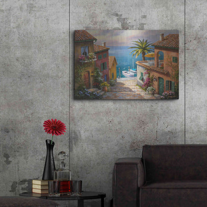 Luxe Metal Art 'The Villa’s Private Dock' by Sung Kim, Metal Wall Art,36x24