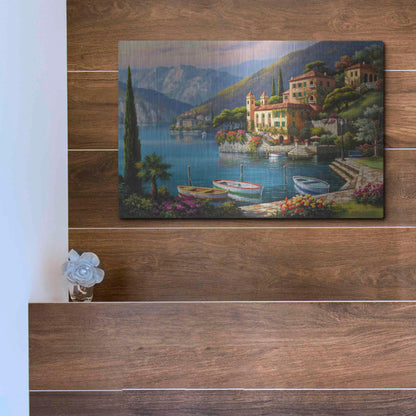 Luxe Metal Art 'Villa Bella Vista' by Sung Kim, Metal Wall Art,16x12