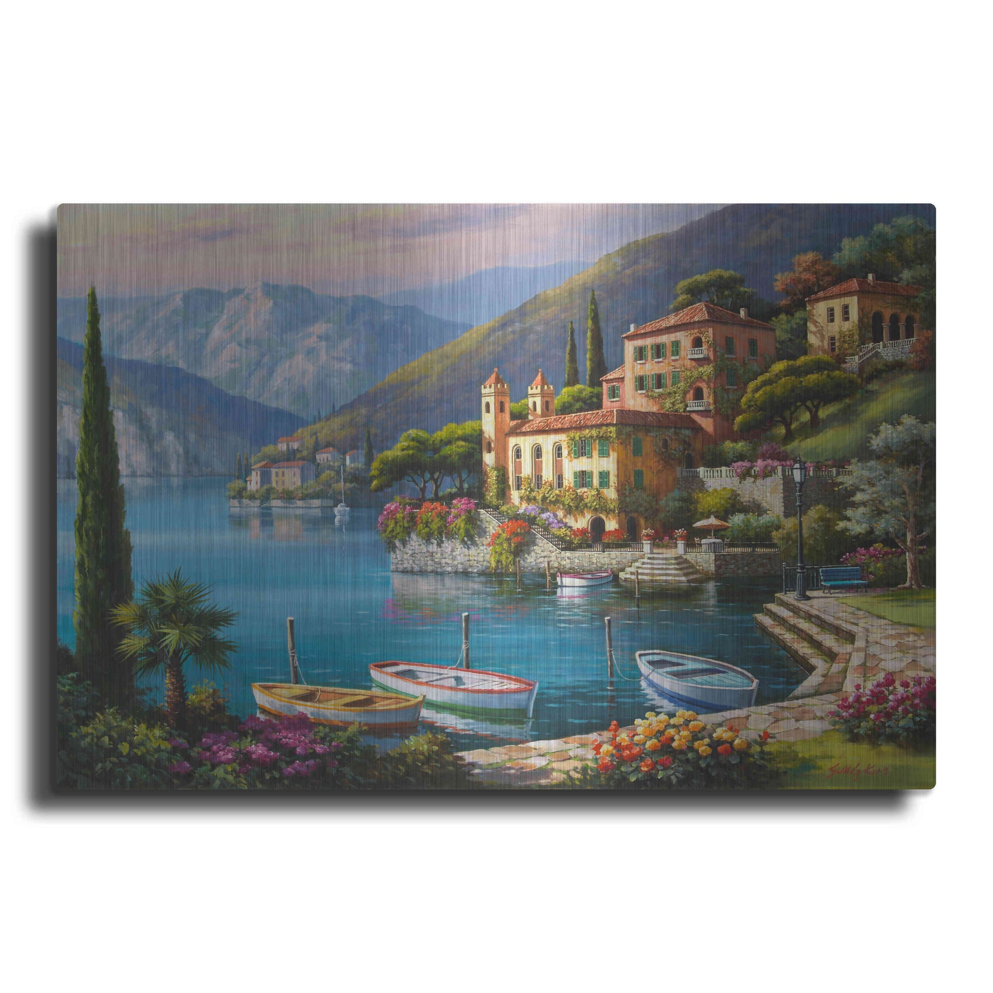 Luxe Metal Art 'Villa Bella Vista' by Sung Kim, Metal Wall Art