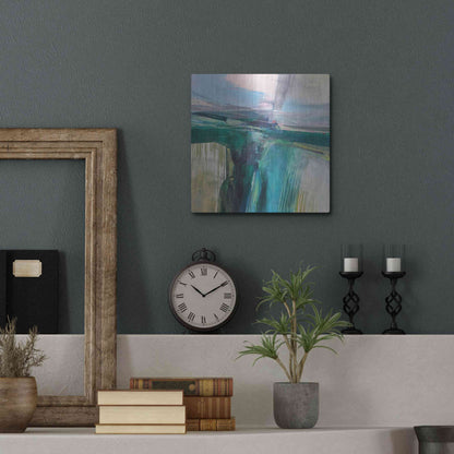 Luxe Metal Art 'Convergence' by Andrew Kinmont, Metal Wall Art,12x12