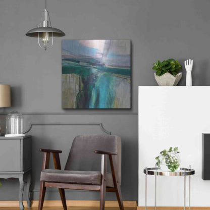 Luxe Metal Art 'Convergence' by Andrew Kinmont, Metal Wall Art,24x24