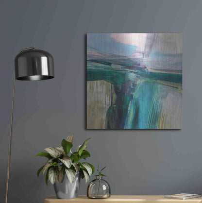 Luxe Metal Art 'Convergence' by Andrew Kinmont, Metal Wall Art,24x24