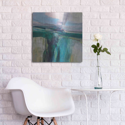 Luxe Metal Art 'Convergence' by Andrew Kinmont, Metal Wall Art,24x24