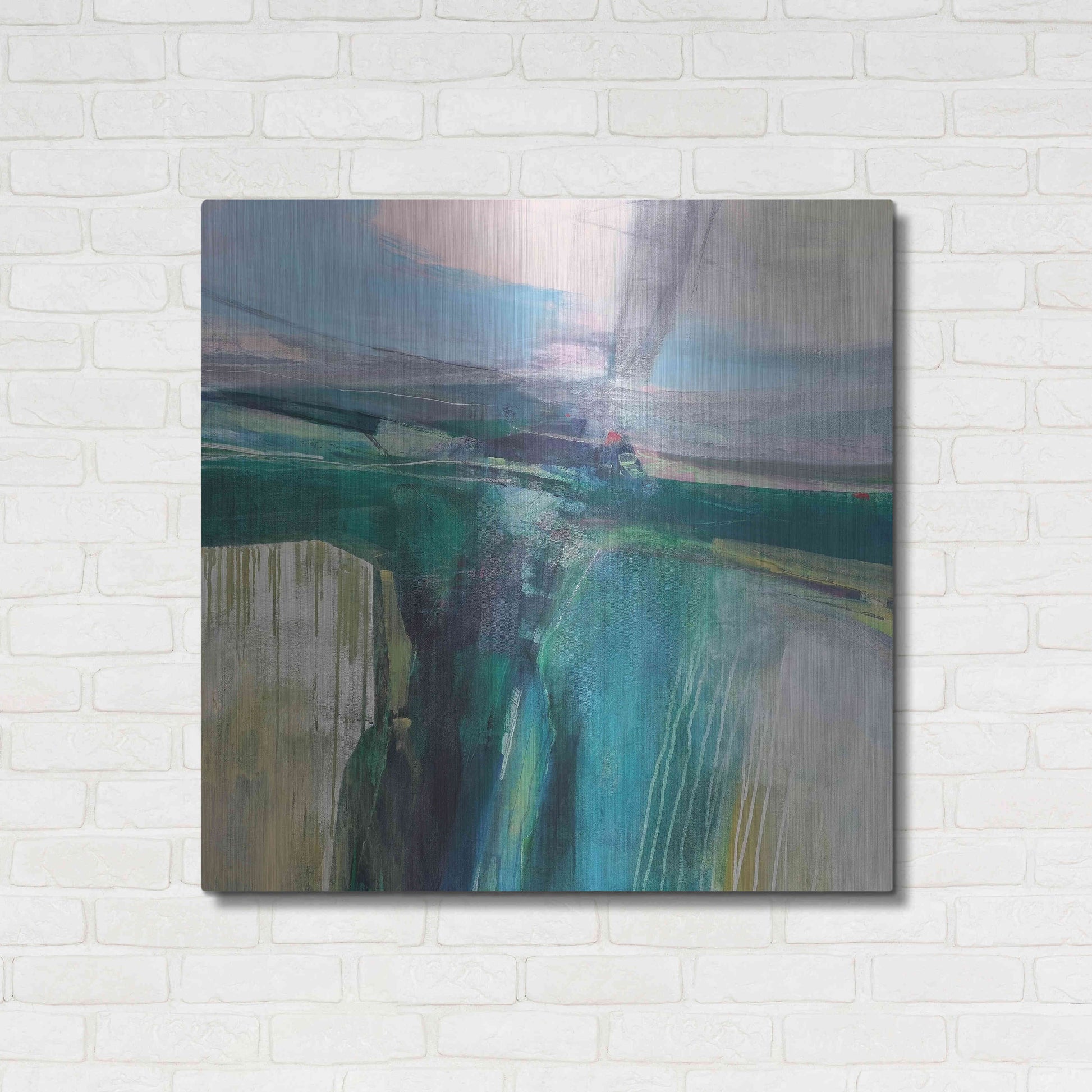 Luxe Metal Art 'Convergence' by Andrew Kinmont, Metal Wall Art,36x36