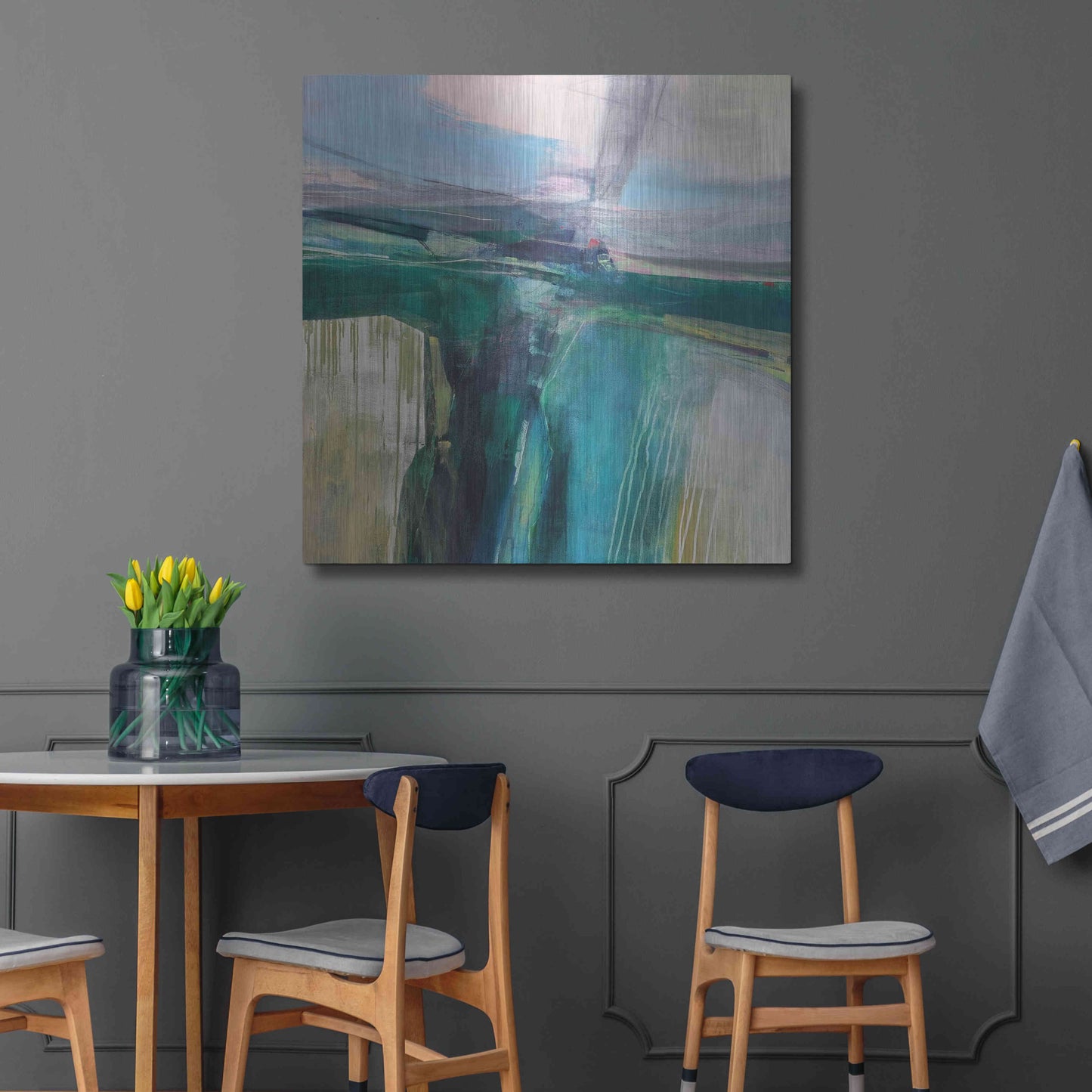 Luxe Metal Art 'Convergence' by Andrew Kinmont, Metal Wall Art,36x36