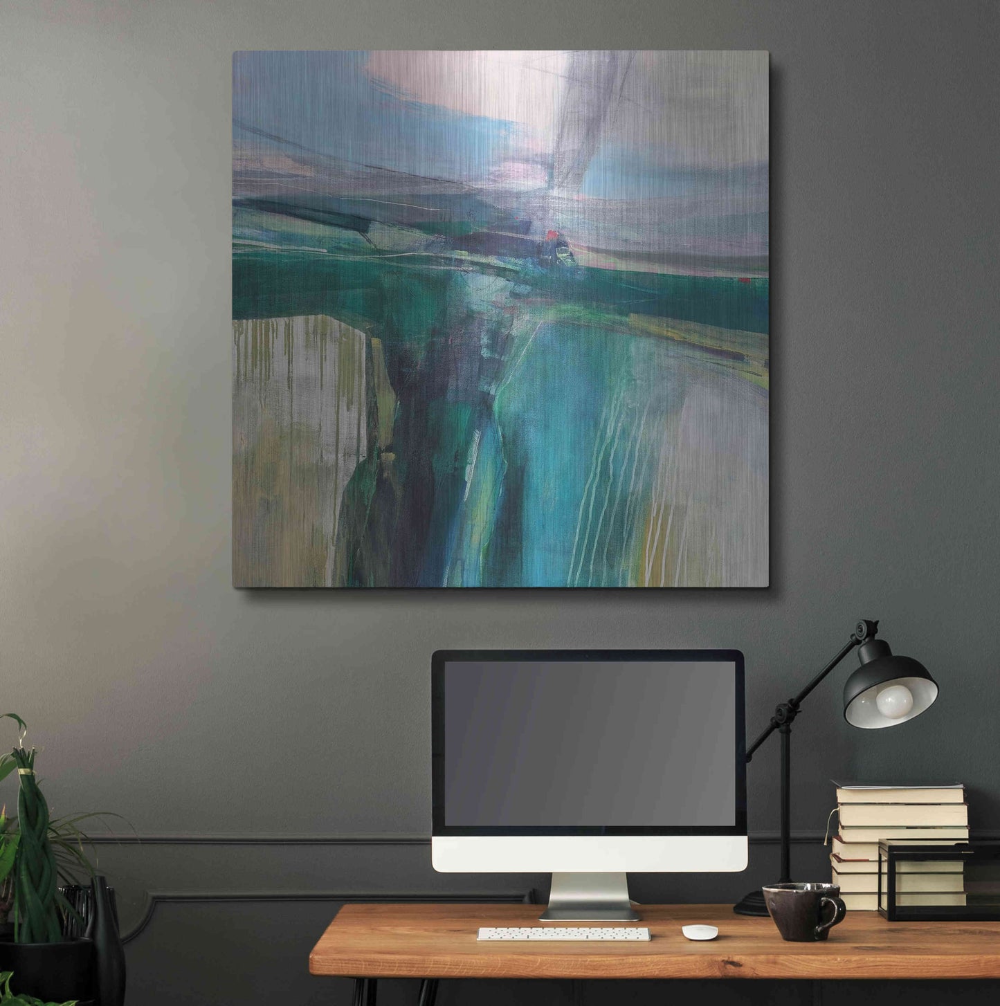 Luxe Metal Art 'Convergence' by Andrew Kinmont, Metal Wall Art,36x36