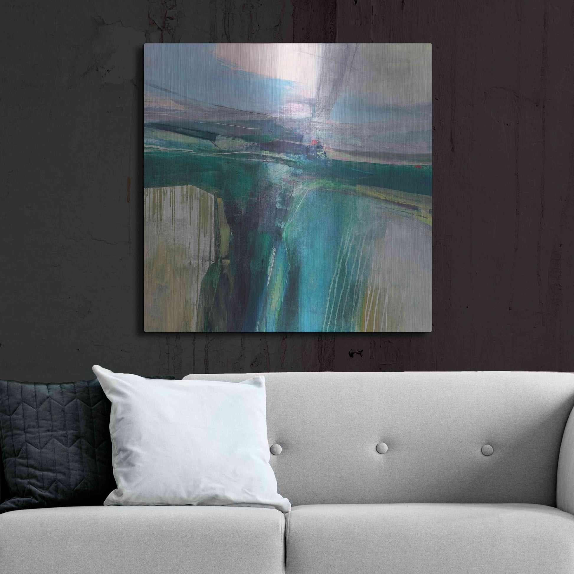 Luxe Metal Art 'Convergence' by Andrew Kinmont, Metal Wall Art,36x36