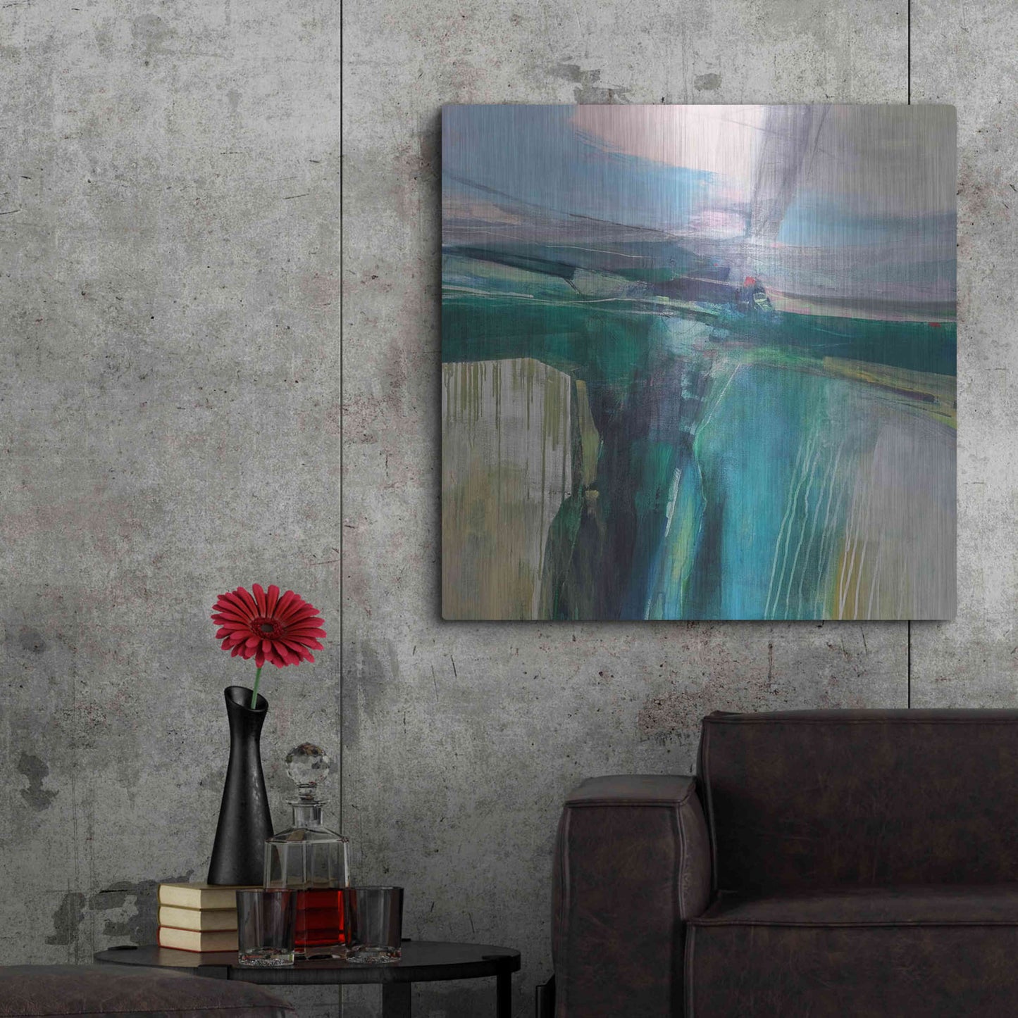 Luxe Metal Art 'Convergence' by Andrew Kinmont, Metal Wall Art,36x36