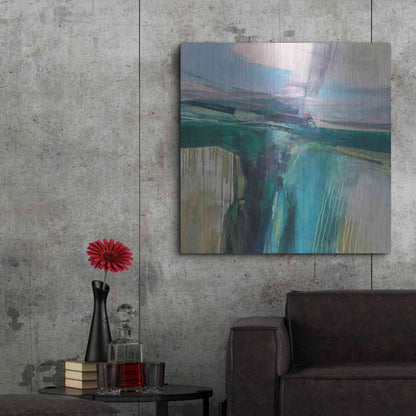 Luxe Metal Art 'Convergence' by Andrew Kinmont, Metal Wall Art,36x36