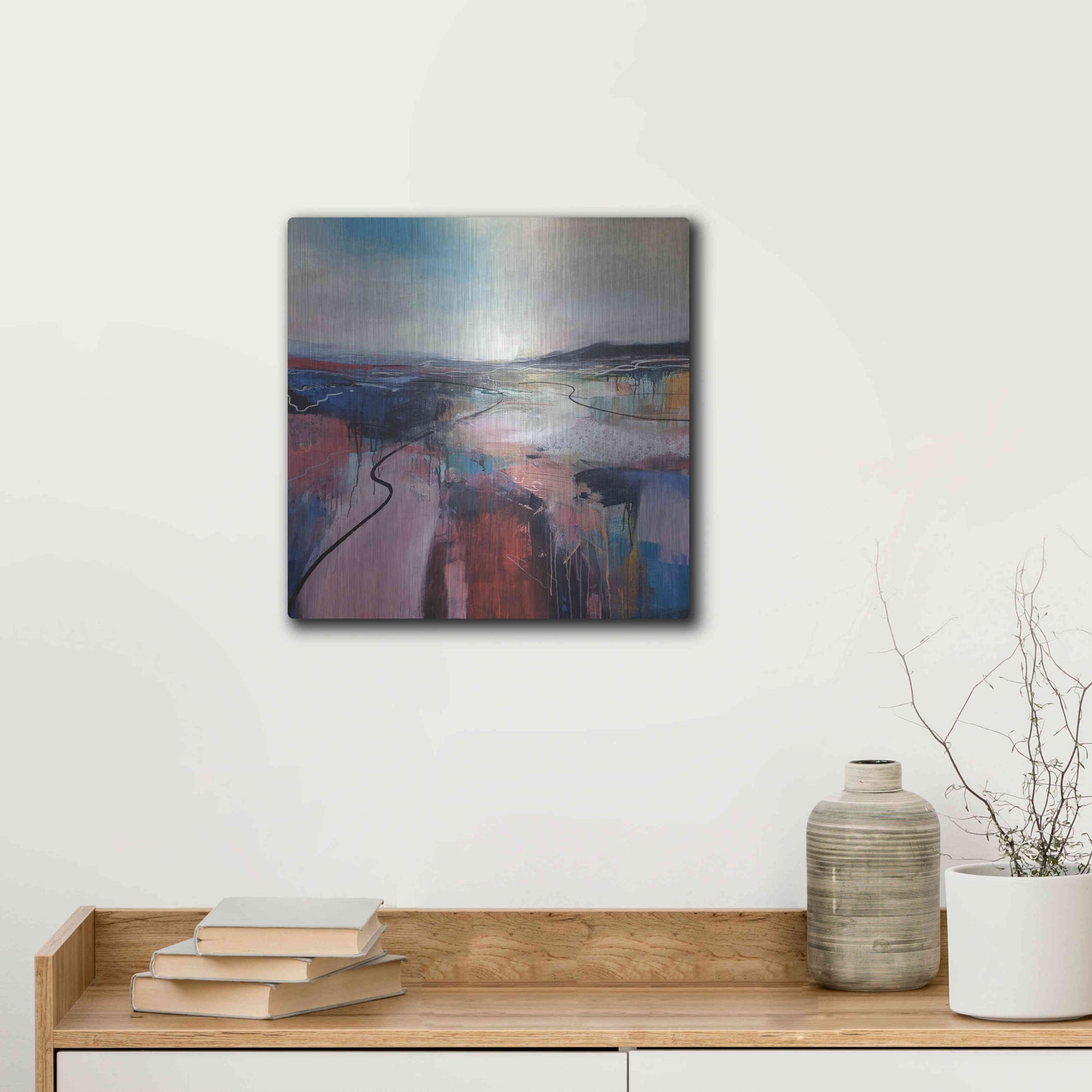 Luxe Metal Art 'I'll Meet You On The Estuary' by Andrew Kinmont, Metal Wall Art,12x12